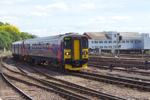 First Great Western class 153 no. 153329 arriving Bristol Temple Meads on 24th June 2015.
